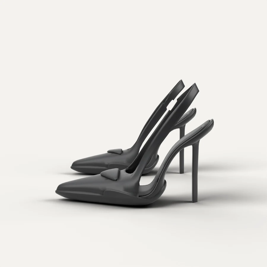 Slingback Heels, black, side view